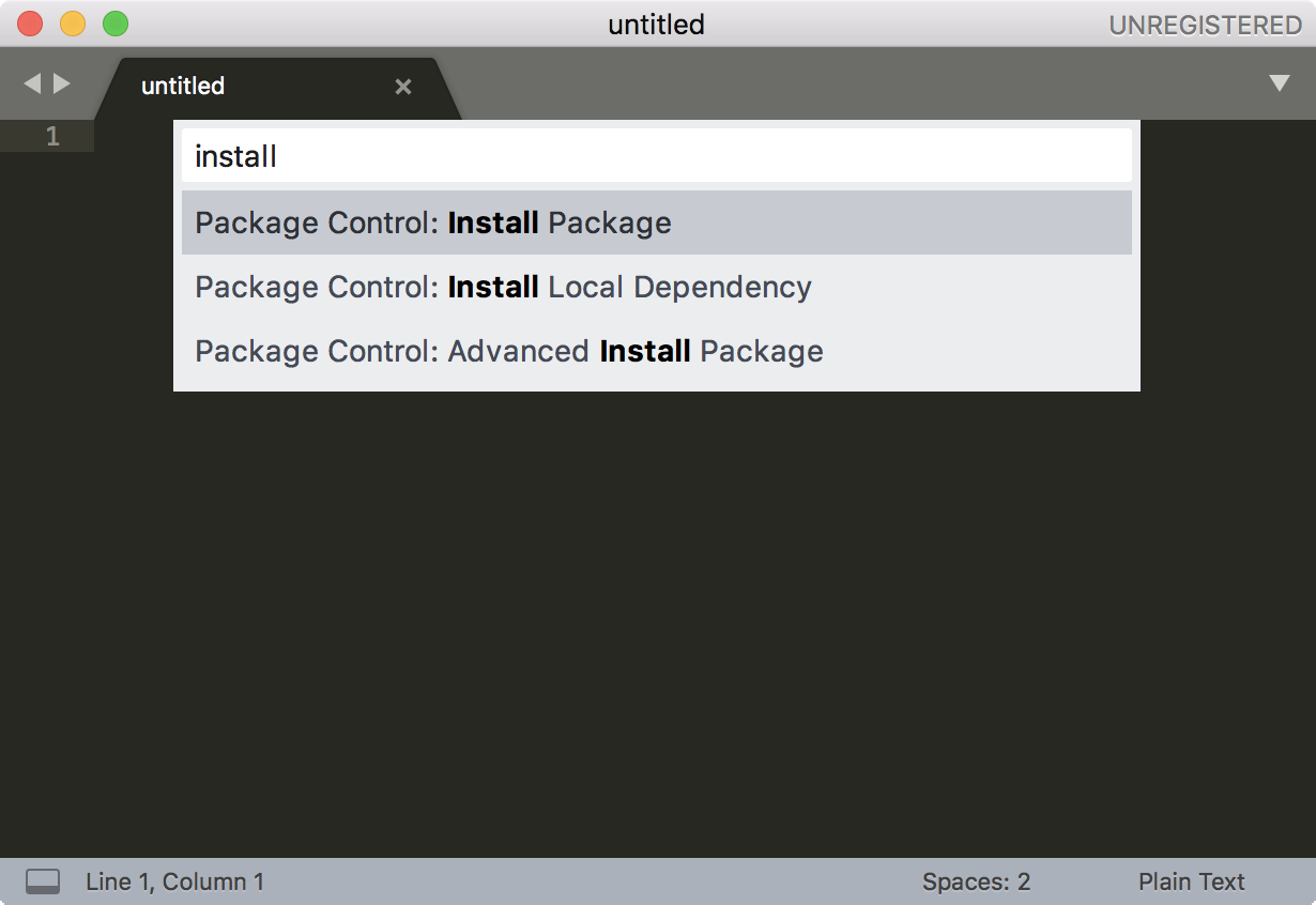 sublime text install package